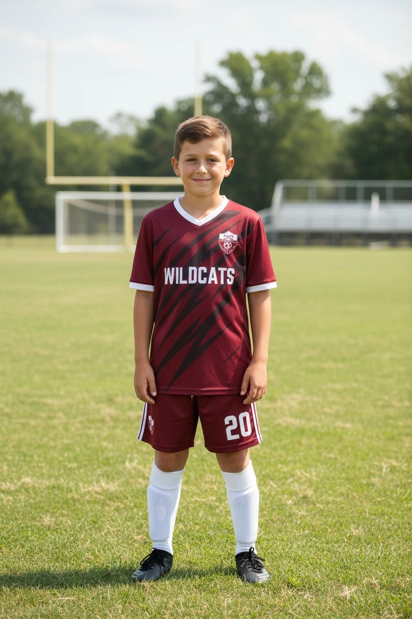Custom WB Wildcats Soccer Kit — Classic Maroon