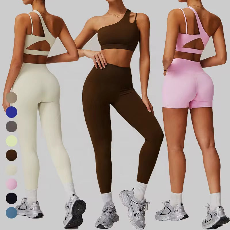 Leggings + Shorts + Sports Bra