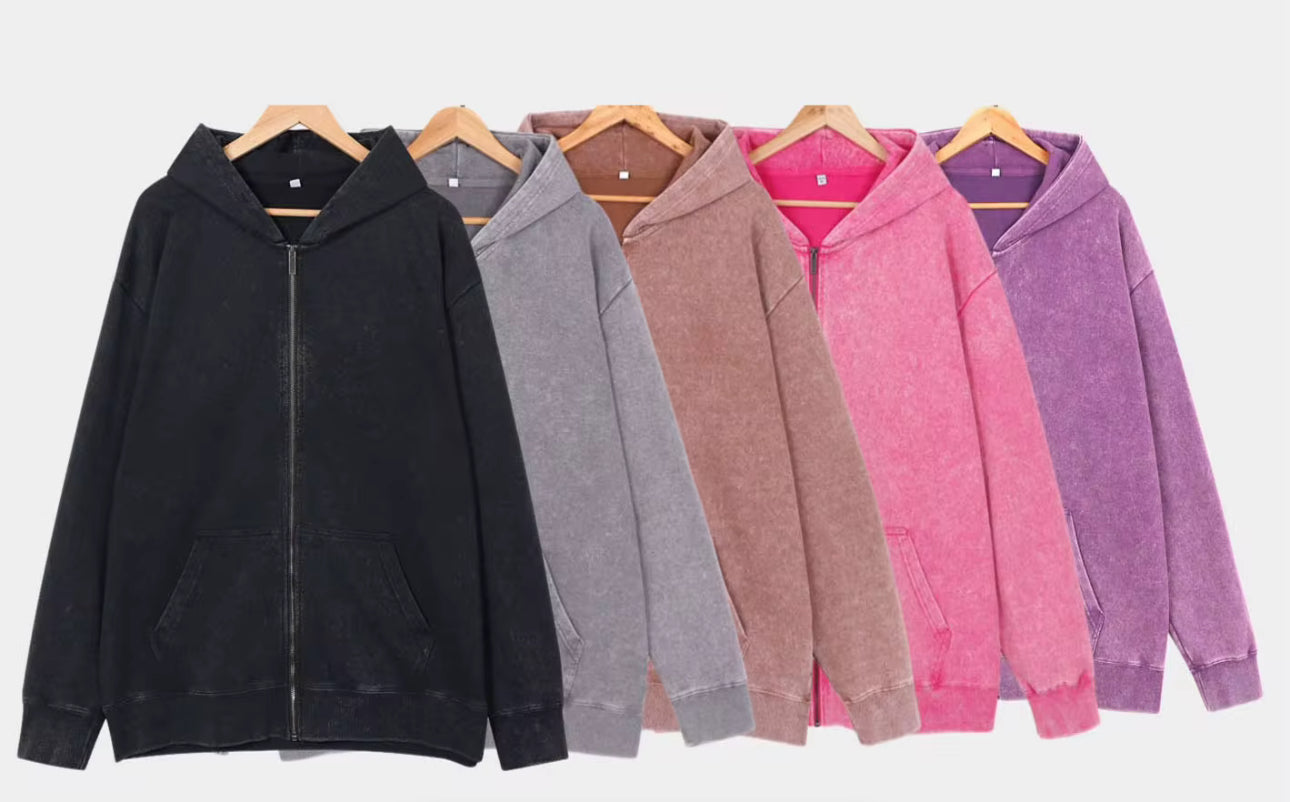 Acid Wash Zip-up