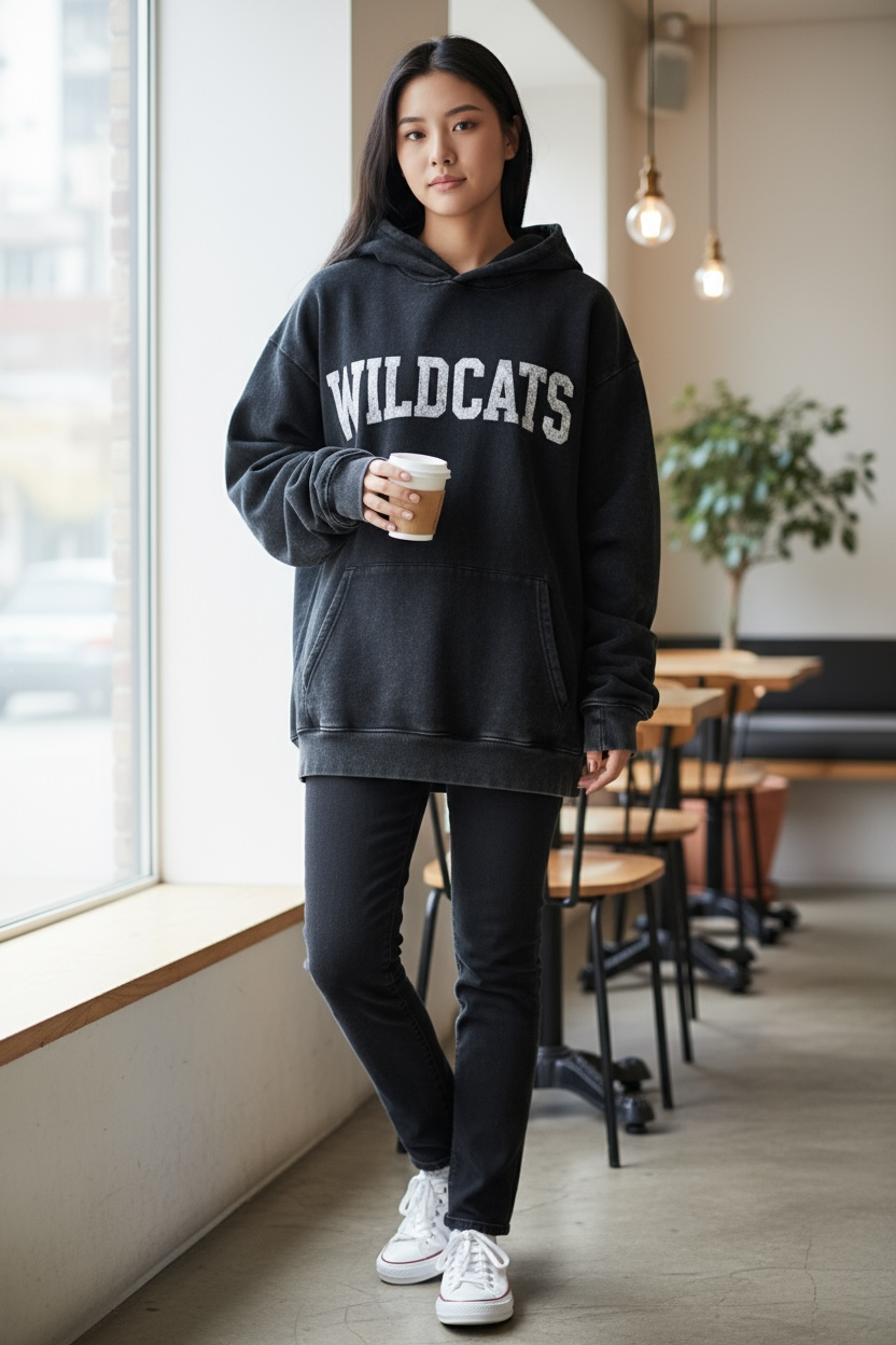 WB Wildcats American Flag Oversized Hoodie