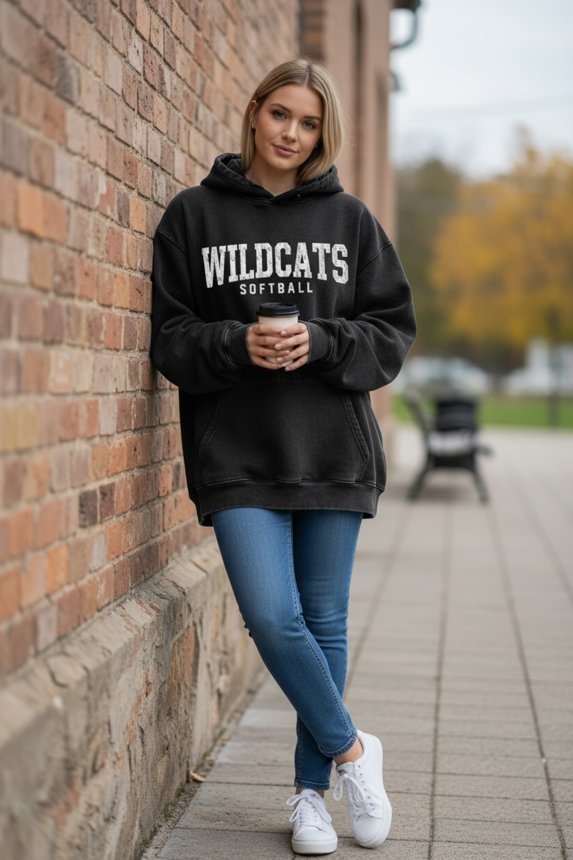 Preorder - WB Wildcats Softball American Flag Oversized Hoodie