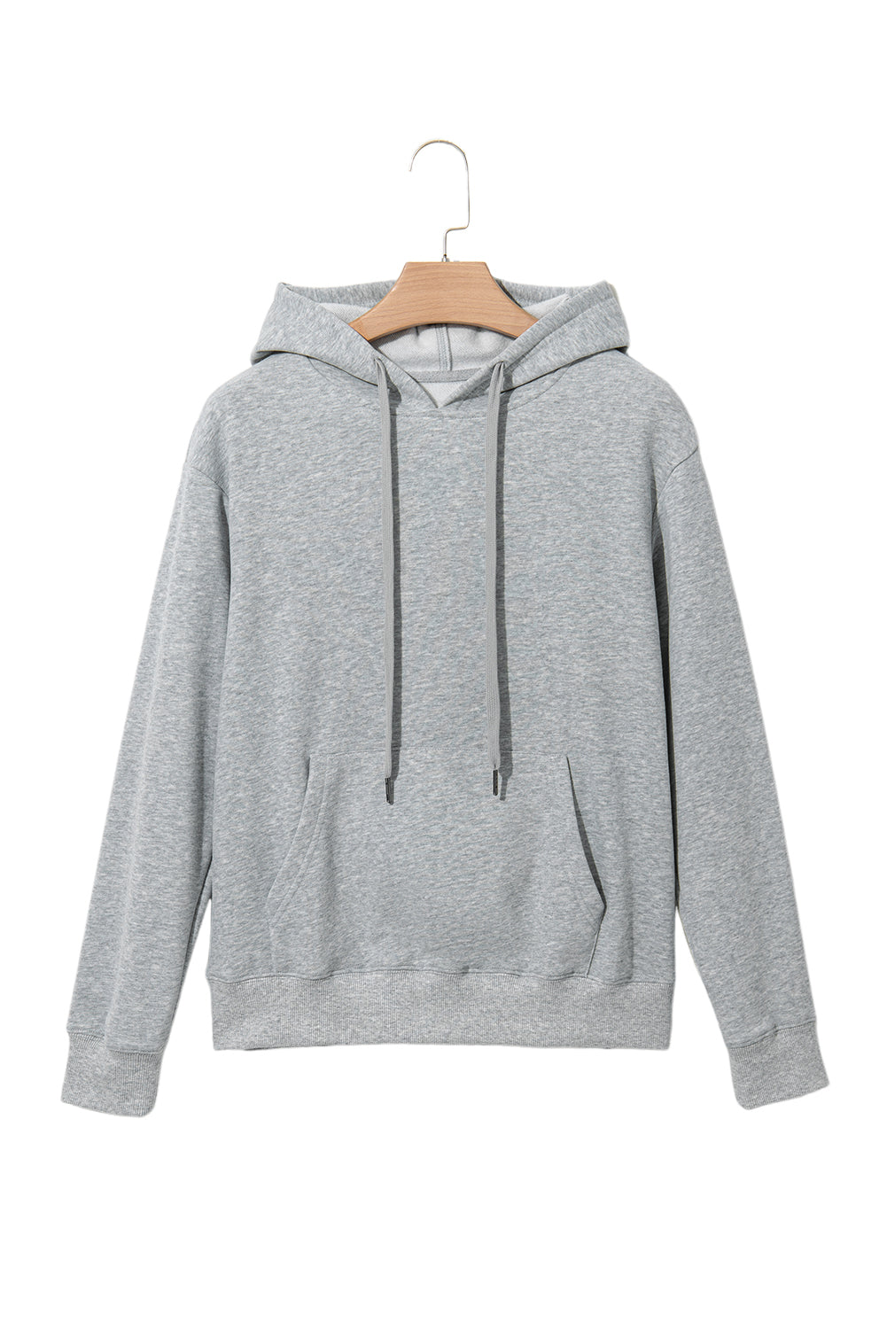 Bonbon Plain Fleece Lined Drawstring Hoodie with Pocket