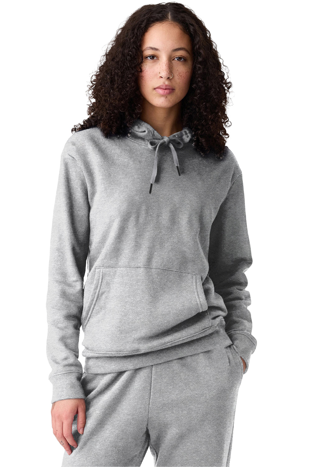 Bonbon Plain Fleece Lined Drawstring Hoodie with Pocket