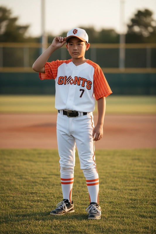Custom Giants Baseball Uniform — White Front Button