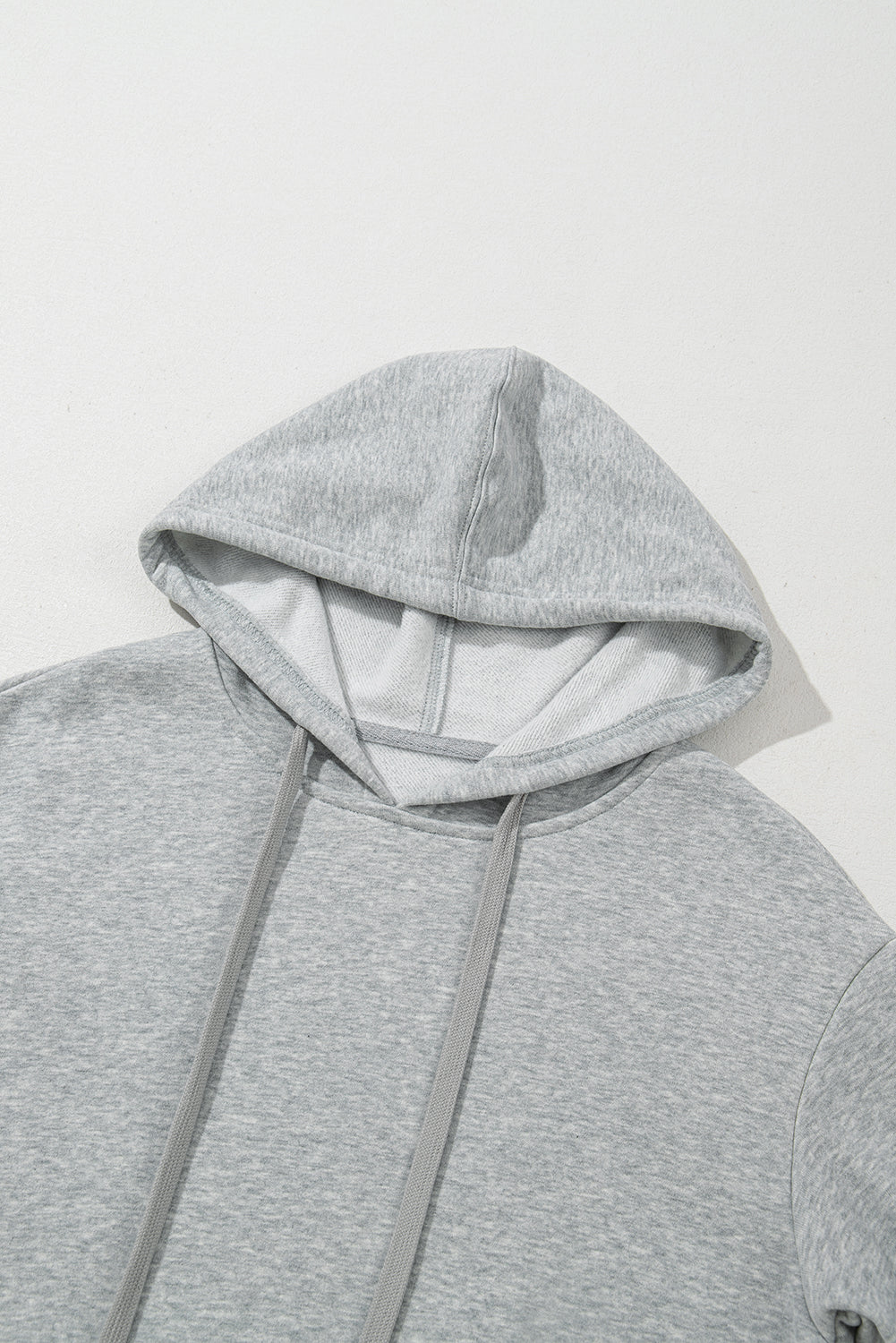 Bonbon Plain Fleece Lined Drawstring Hoodie with Pocket