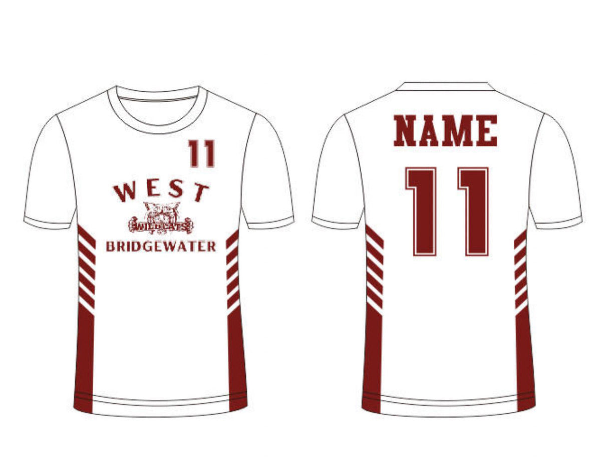 Custom reversible practice jersey example, front and back