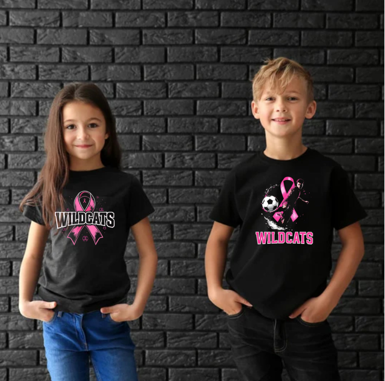 WB Wildcats T-Shirt - Breast Cancer Logo