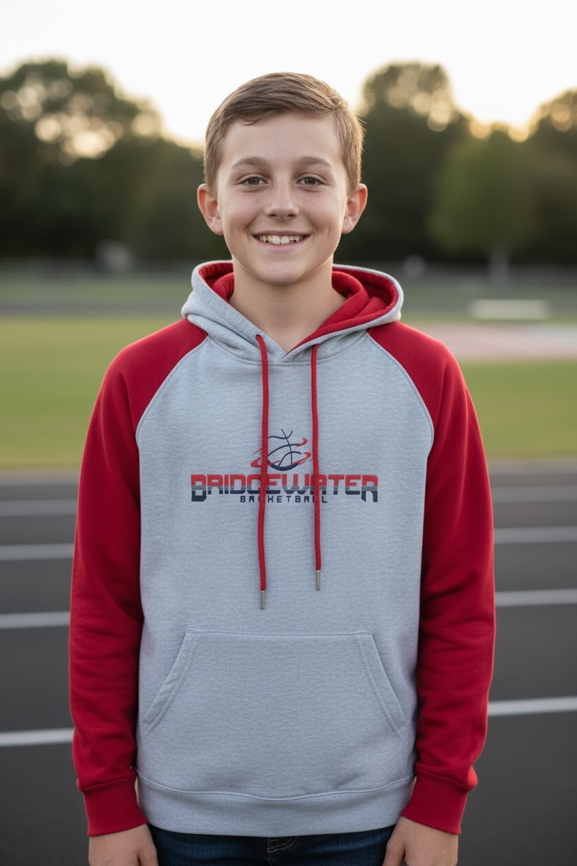 Hoodie with Red Sleeves