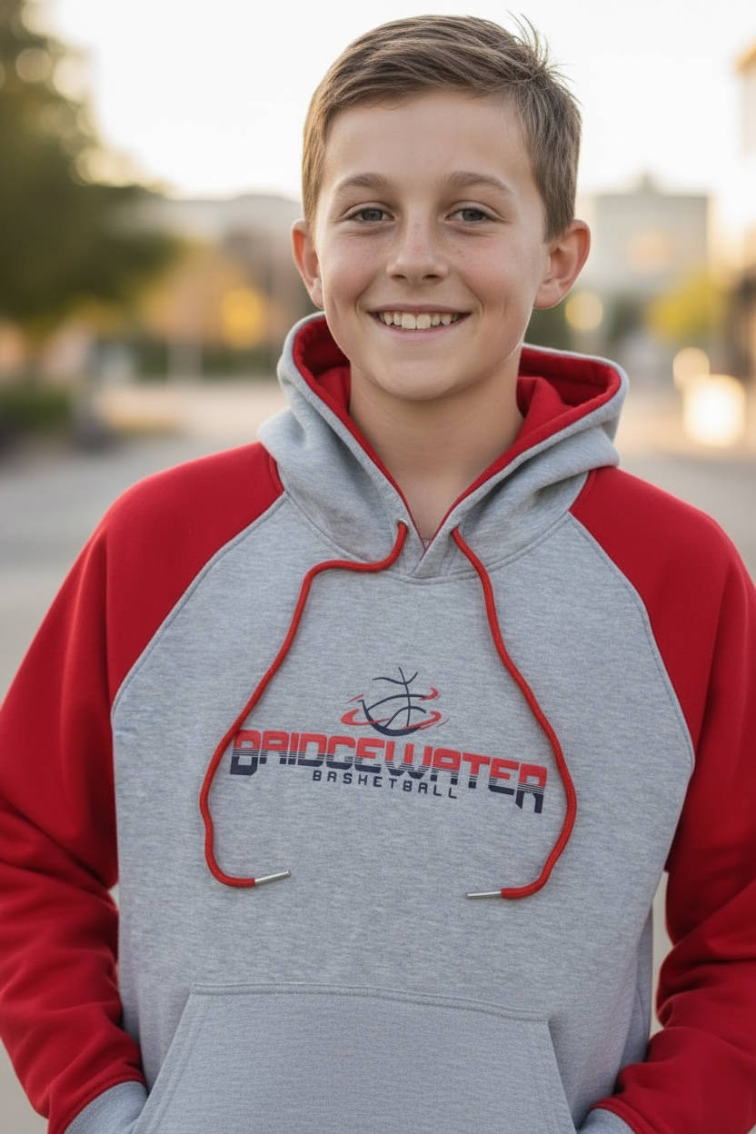 Hoodie with Red Sleeves