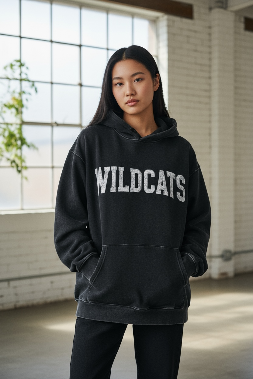 WB Wildcats American Flag Oversized Hoodie