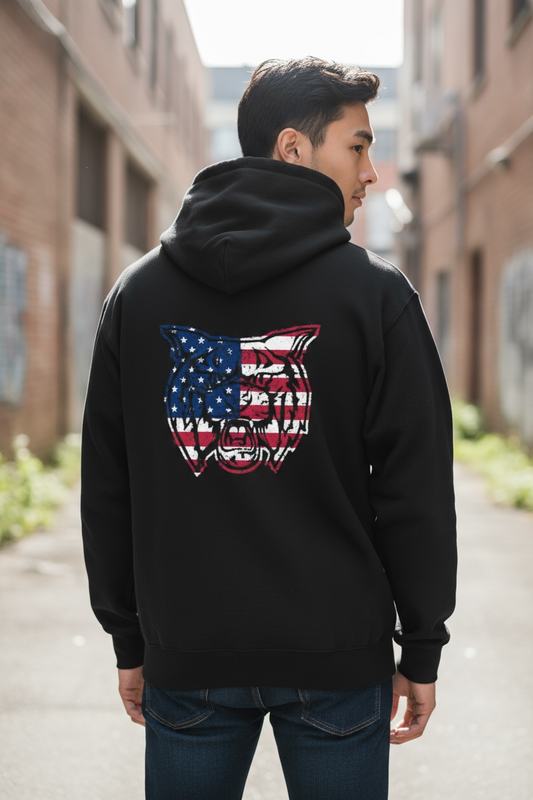 WB Wildcats - American Flag Logo Black Hoodie