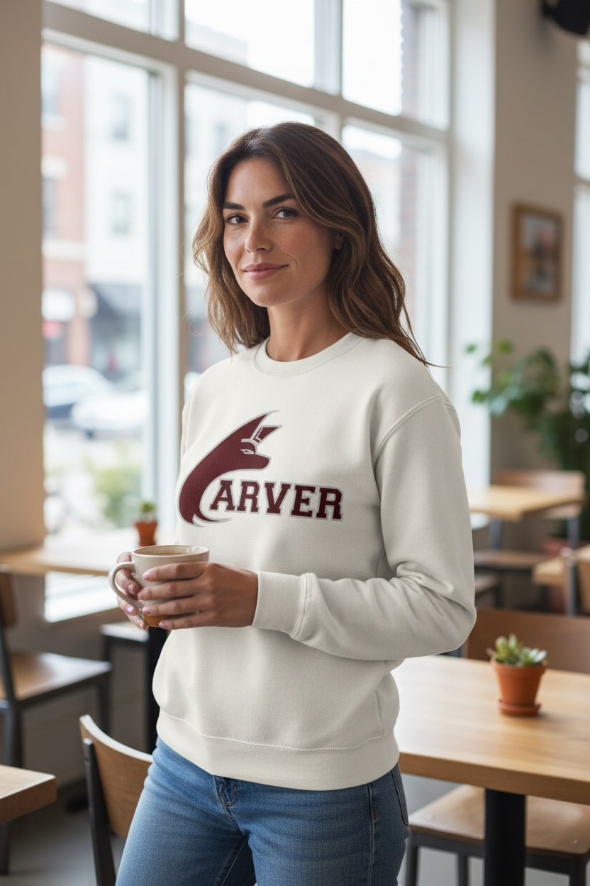 Carver Coyotes White Crewneck