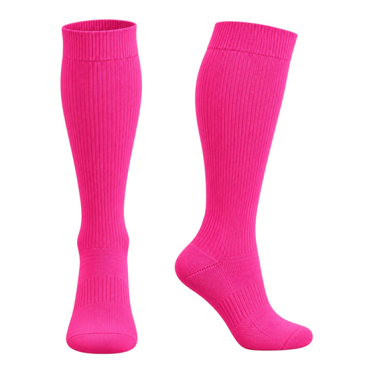 Wildcats softball socks in pink, front and side view
