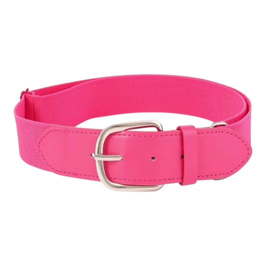 Wildcats softball belt in pink with a silver buckle